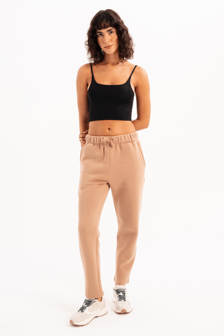JUSTEVER Relaxed Fit, hochgeschnittene, fleecegefütterte Damen-Jogginghose aus Nerzleder - Echo - Image 5