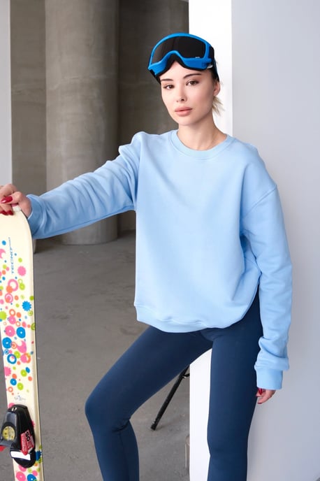 JUSTEVER Rundhals-Sweatshirt mit Basic-Muster, blau, Damen - Aura - Image 2