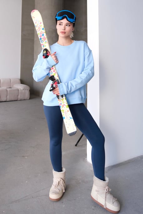 JUSTEVER Rundhals-Sweatshirt mit Basic-Muster, blau, Damen - Aura - Image 4