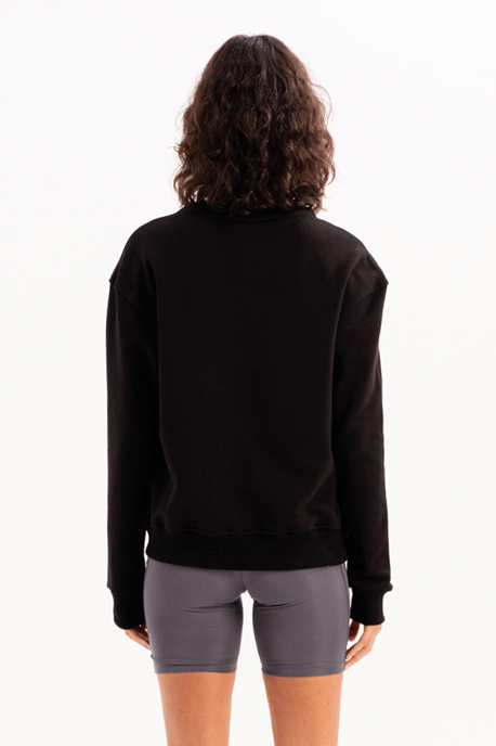 JUSTEVER Damen-Sweatshirt mit Rundhalsausschnitt, Basic-Muster, Schwarz - Aura - Image 2