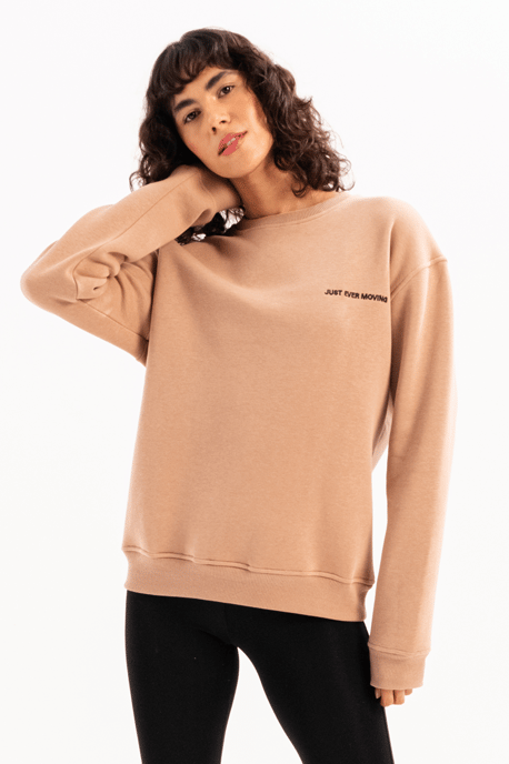 JUSTEVER Damen-Sweatshirt mit Rundhalsausschnitt, Stickerei, gefüttert mit feinem Fleece-Innenfutter und der Farbe Mink - Rigil - Image 2