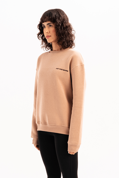 JUSTEVER Damen-Sweatshirt mit Rundhalsausschnitt, Stickerei, gefüttert mit feinem Fleece-Innenfutter und der Farbe Mink - Rigil - Image 3
