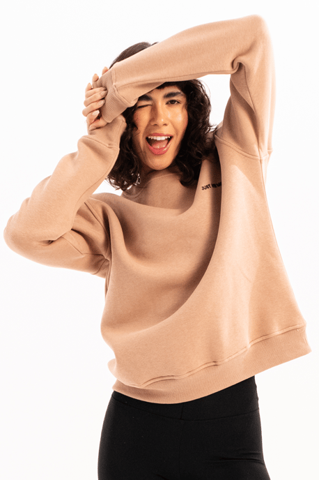 JUSTEVER Damen-Sweatshirt mit Rundhalsausschnitt, Stickerei, gefüttert mit feinem Fleece-Innenfutter und der Farbe Mink - Rigil - Image 6