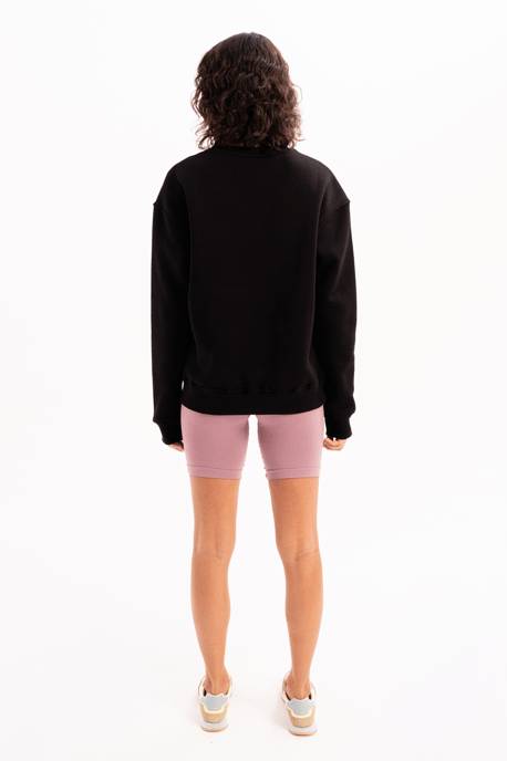 JUSTEVER Damen-Sweatshirt mit Rundhalsausschnitt, Stickerei, gefüttert mit Fleece-Innenseite, schwarz - Rigil - Image 4