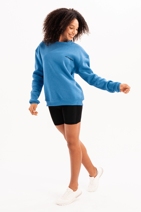 Damen-Sweatshirt mit Rundhalsausschnitt, Stickerei, gefüttert mit Polarfleece, blau - Rigil - Image 3