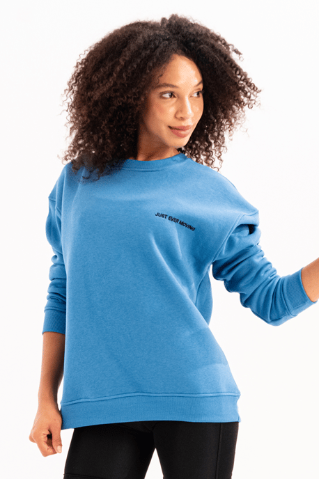 Damen-Sweatshirt mit Rundhalsausschnitt, Stickerei, gefüttert mit Polarfleece, blau - Rigil - Image 4