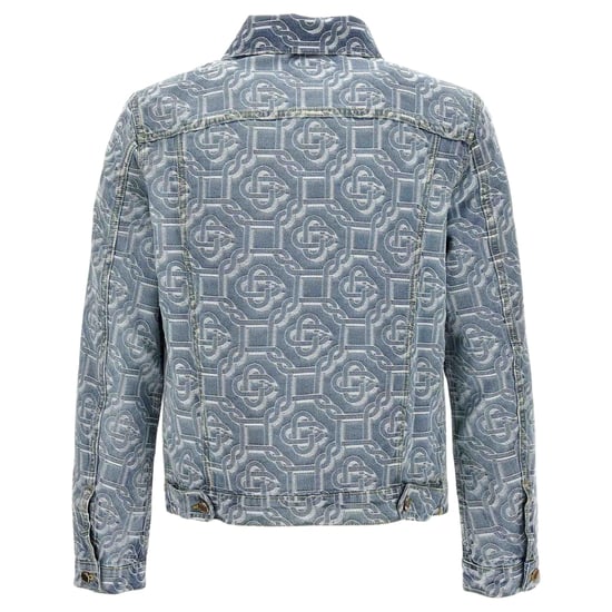 Casablanca Klassische Monogram Jeansjacke Aus Gebleichtem, Blauem Denim - Image 2