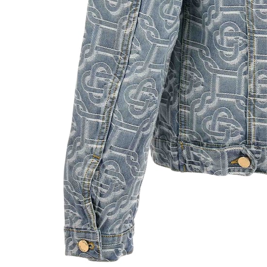 Casablanca Klassische Monogram Jeansjacke Aus Gebleichtem, Blauem Denim - Image 4