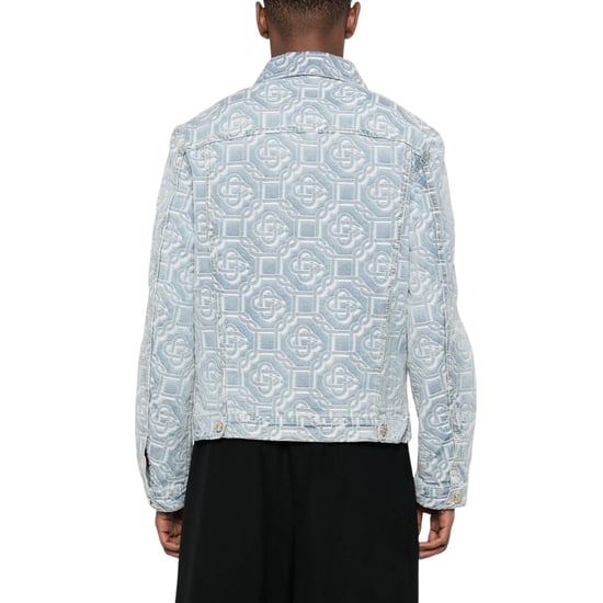 Casablanca Klassische Monogram Jeansjacke Aus Gebleichtem, Blauem Denim - Image 6