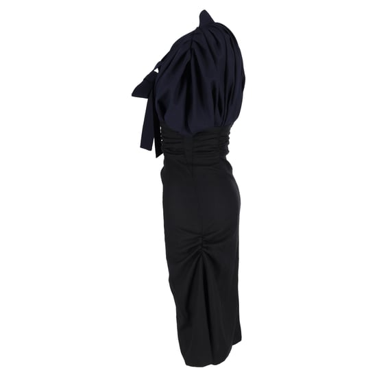 Jacquemus La Robe Madame Midikleid mit Schleifendetail aus marineblauer Wolle - Image 2