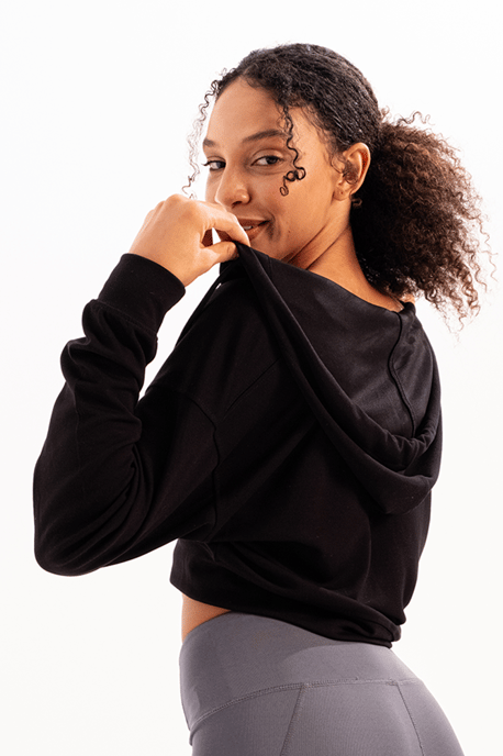 Crop Damen-Sweatshirt mit Kapuze und Reißverschluss - Image 4