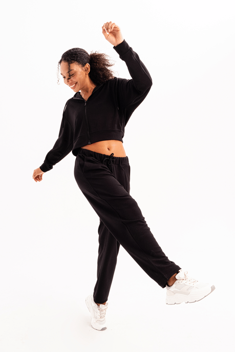 Crop Damen-Sweatshirt mit Kapuze und Reißverschluss - Image 5