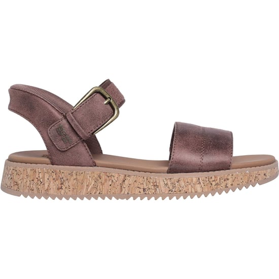 Skechers Bobs Sun Vibe Be Corky Polyester Damen Schokoladen Sandalen - Image 2