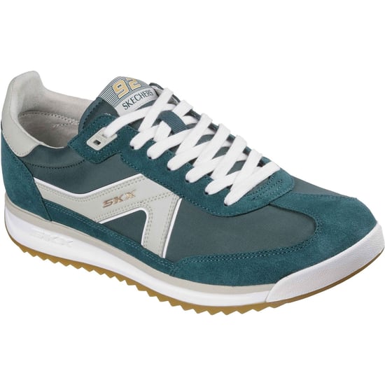 Skechers SKX 92 Spective Leder Herren Sneakers Grün/Weiß - Image 1