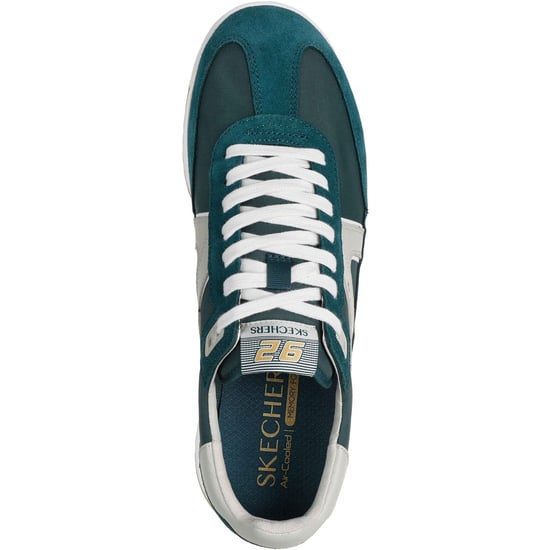 Skechers SKX 92 Spective Leder Herren Sneakers Grün/Weiß - Image 3