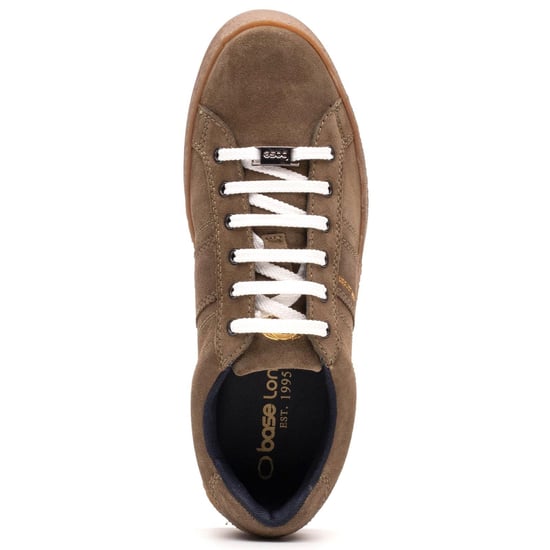 Base London Hopper Leder Herren Moos Turnschuhe - Image 4