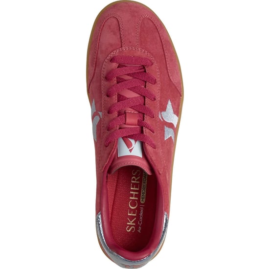 Skechers Academy Hi Elevated Essence Leder Damen Rot/Blau Sneaker - Image 3