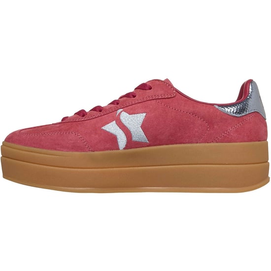 Skechers Academy Hi Elevated Essence Leder Damen Rot/Blau Sneaker - Image 4