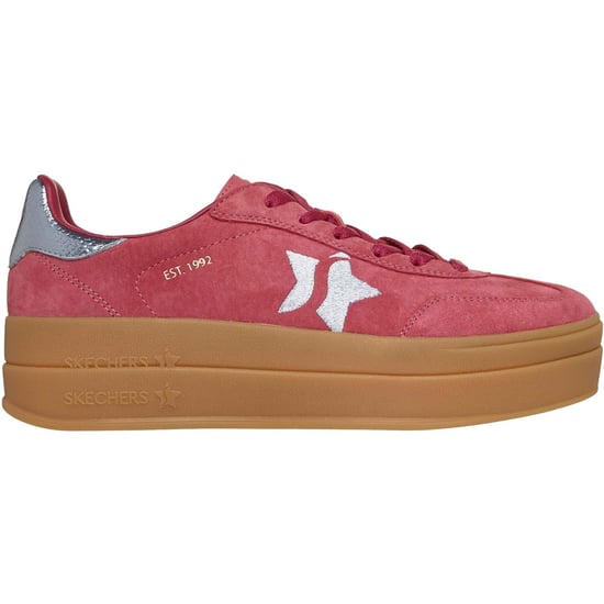 Skechers Academy Hi Elevated Essence Leder Damen Rot/Blau Sneaker - Image 5
