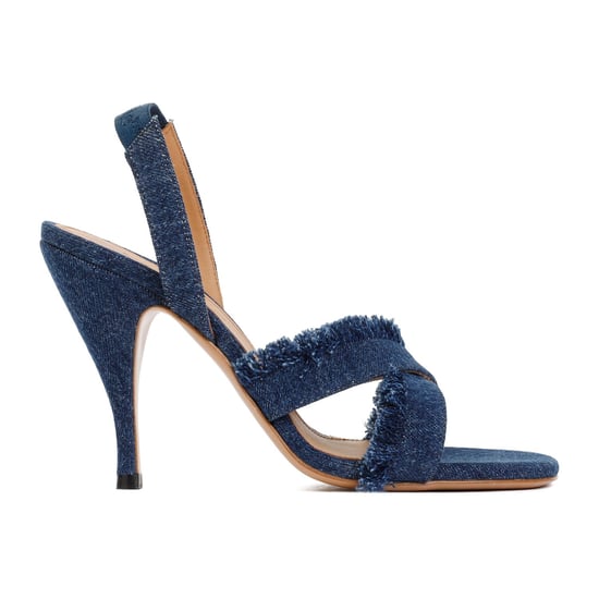 Kurvenförmiger Absatz Denim Sandale - Image 4