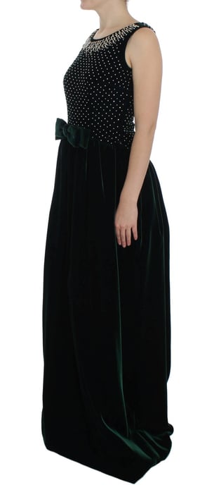 Samt-Langes Kleid mit verziertem Ausschnitt - Image 2