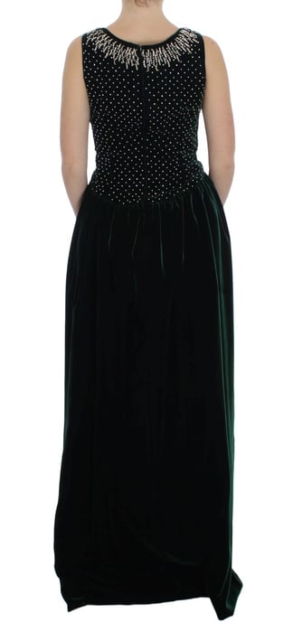 Samt-Langes Kleid mit verziertem Ausschnitt - Image 3