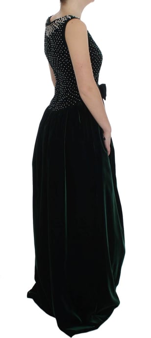 Samt-Langes Kleid mit verziertem Ausschnitt - Image 4