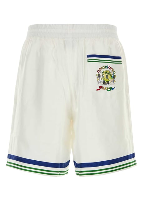 Weiße Satin-Bermuda-Shorts - Image 2