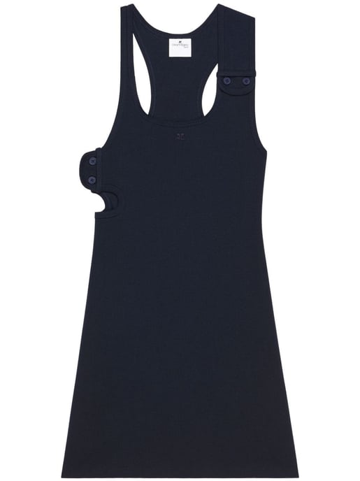 90er Jahre Rippstrick Baumwolle Minikleid - Image 5