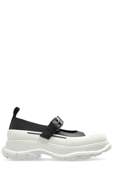 Zweifarbige Leder- und Gummi-Ballerinas - Image 1