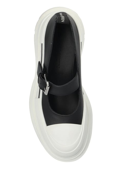 Zweifarbige Leder- und Gummi-Ballerinas - Image 4