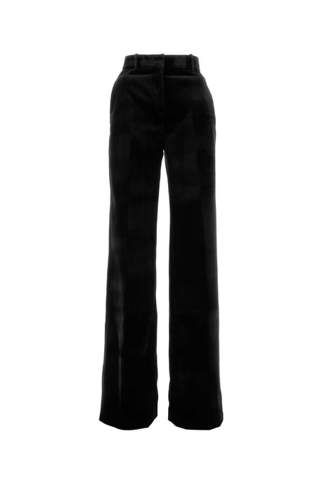 Schwarze Samt Palazzo-Hose - Image 1