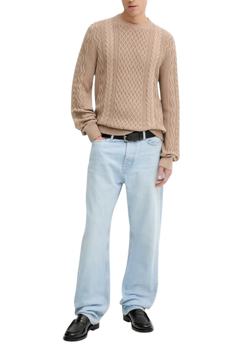 Kabelstrick Rundhalsausschnitt Pullover - Image 2