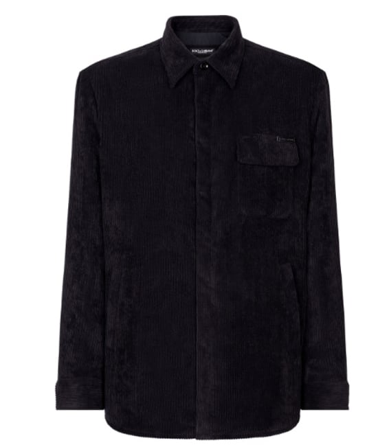 Schwarze Stretch-Corduroy-Button-Up-Bluse - Image 5