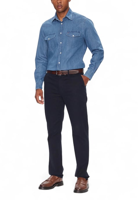 Langärmeliges Button-up-Hemd mit Fronttaschen - Image 2