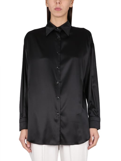 Stretch-Seiden-Satin Relaxed Fit Hemd - Image 1