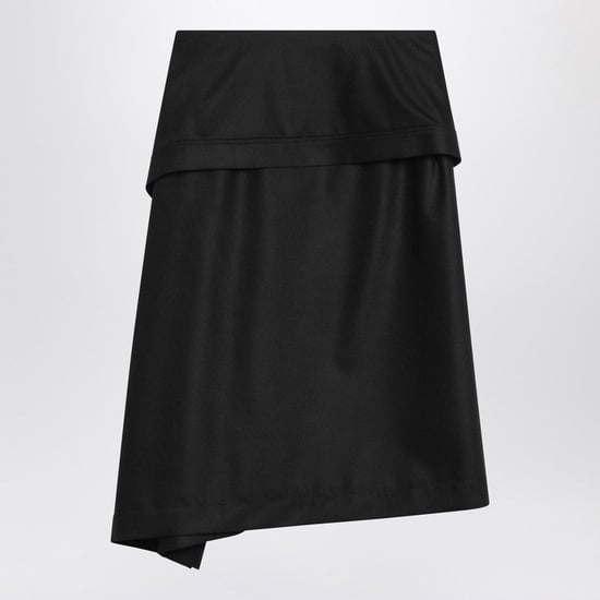 Asymmetrischer schwarzer Rock mit Basque - Image 2