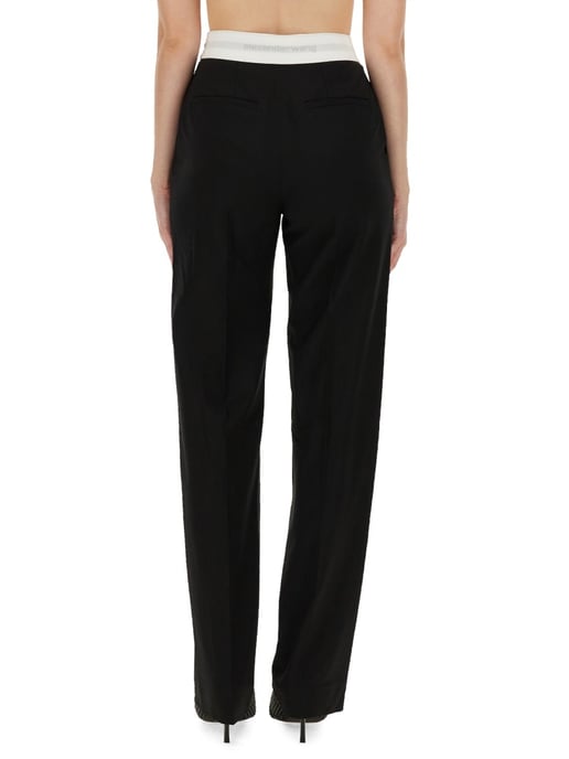 Hochtaillierte Plisseehose mit Logo-Elastik - Image 3