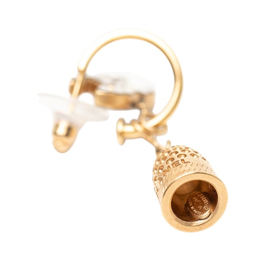 Gebrauchte vergoldete Emaille CC Glocken-Ohrringe mit Push-Back-Verschluss - Image 3