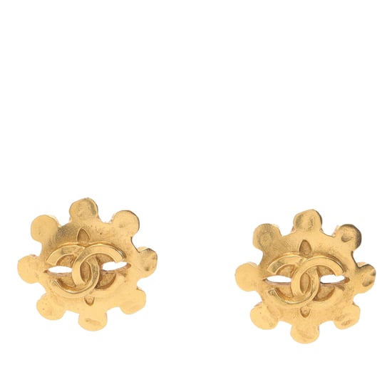 Gebrauchte vergoldete CC Blumen Clip-On Ohrringe - Image 1
