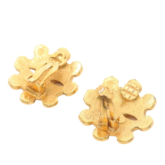 Gebrauchte vergoldete CC Blumen Clip-On Ohrringe - Image 2