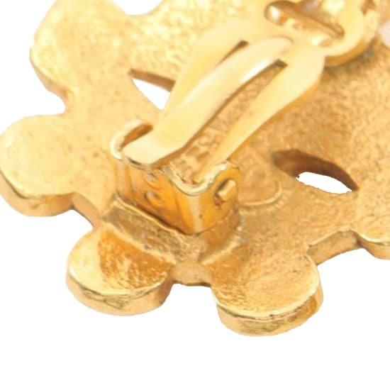 Gebrauchte vergoldete CC Blumen Clip-On Ohrringe - Image 5