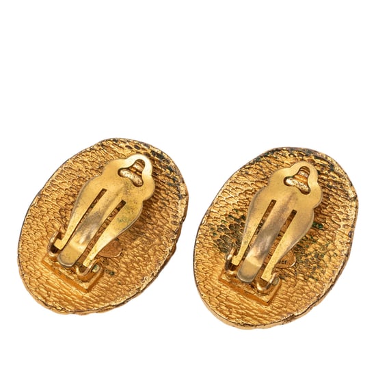 Gebrauchte Cc goldfarbene, gewobene ovale Clip-On-Ohrringe - Image 2