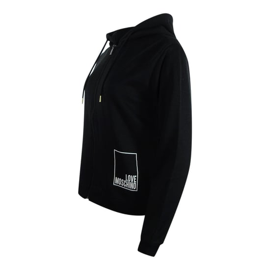 Love Moschino Schwarzer Zip-hoodie, Größe S, Weißes Logo - Image 2