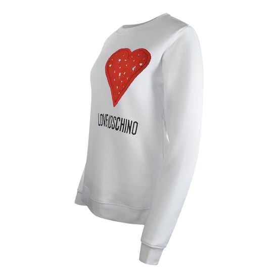 Love Moschino Sweatshirt Mit Großem Rotem Herzlogo Auf Weiß - Image 2