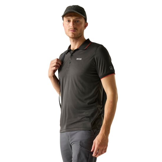 Regatta Herren Poloshirt Remex II kurzärmlig (Asche/Rost/Orange) - Image 4