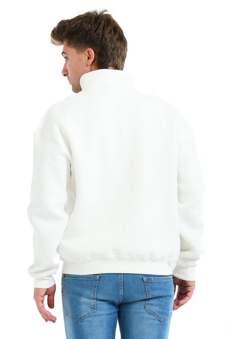 JUSTEVER Herren-Sweatshirt mit Stehkragen, halbgeschlossenem Reißverschluss und erhöhter Passform in Ecru - Prime - Image 2