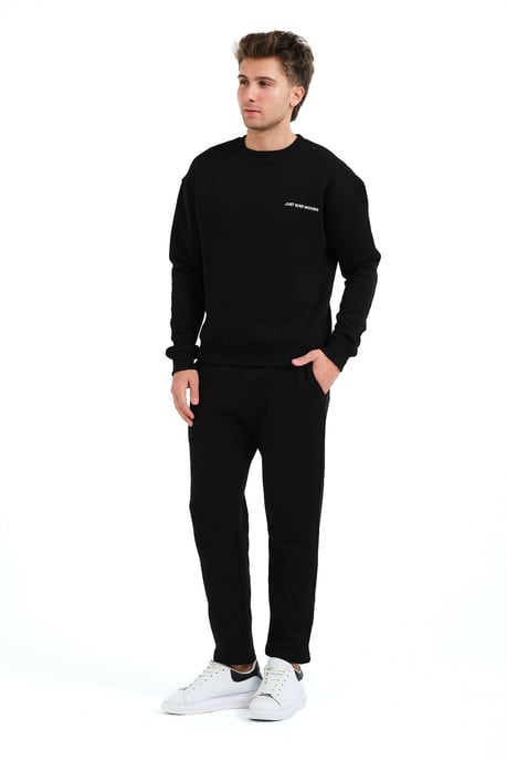 Justever Sweatshirt mit Rundhals, Stickerei und Fleecefutter – Volar - Schwarz - Image 3