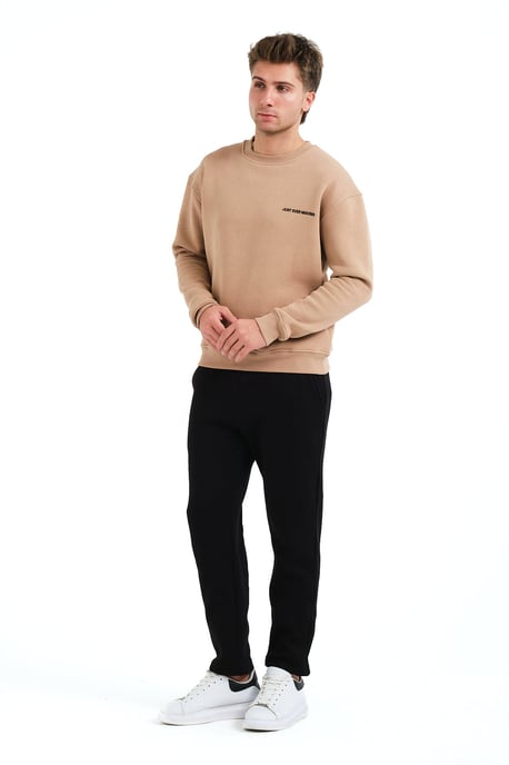 JUSTEVER Herren-Sweatshirt mit Rundhalsausschnitt, Stickerei, gefüttert mit Fleece-Innenseite und Nerz-Finish - Volar - Image 3