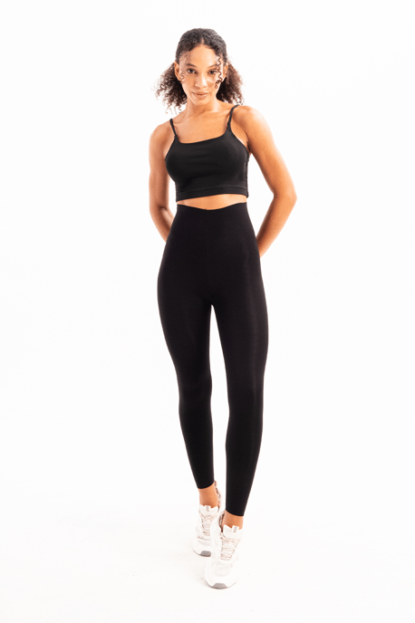 JUSTEVER High Waist Slimming Laser Cut Sports Black Women's Leggings - Active - Image 1